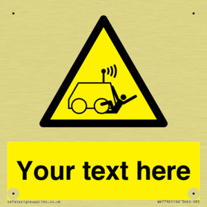 Custom warning run over by operator controlled machine